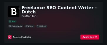 Dutch Freelance SEO Content Writer at Brafton Inc.: Empowering Brands with Optimized Copywriting | Guide & Career Tips