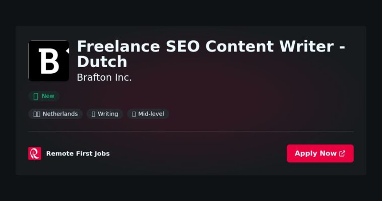 Dutch Freelance SEO Content Writer at Brafton Inc.: Empowering Brands with Optimized Copywriting | Guide & Career Tips