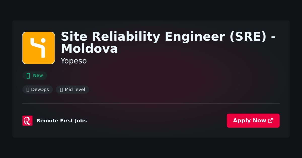 “Join Yopeso as a Site Reliability Engineer (SRE) in Moldova – Drive Innovation and Stability” | Guide & Career Tips