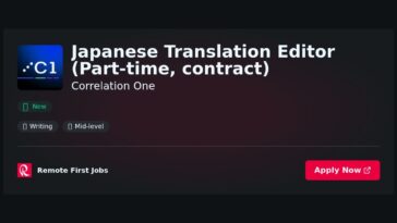 “Part-Time Japanese Translation Editor (Contract) Opportunity at Correlation One” | Guide & Career Tips