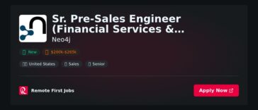 Senior Pre-Sales Engineer for Financial Services & Insurance Solutions at Neo4j | Guide & Career Tips