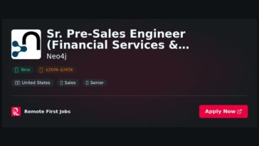 Senior Pre-Sales Engineer for Financial Services & Insurance Solutions at Neo4j | Guide & Career Tips